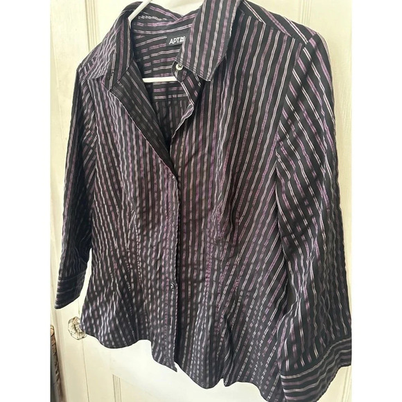 Apt 9 Petite Large striped blouse - Picture 2 of 8